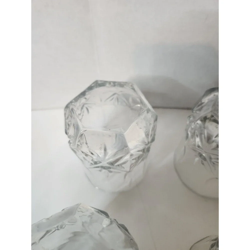 Lot Of 6 Cristal D’Arques Ashley Star Clear Cut Rocks Glasses 8 oz 3.5”